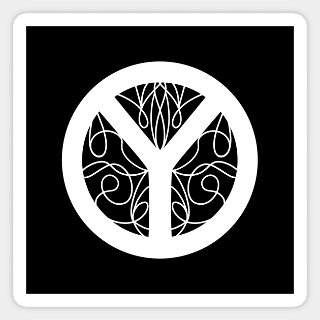 WHITE Peace Sign Peace Movement Magnet by SartorisArt1